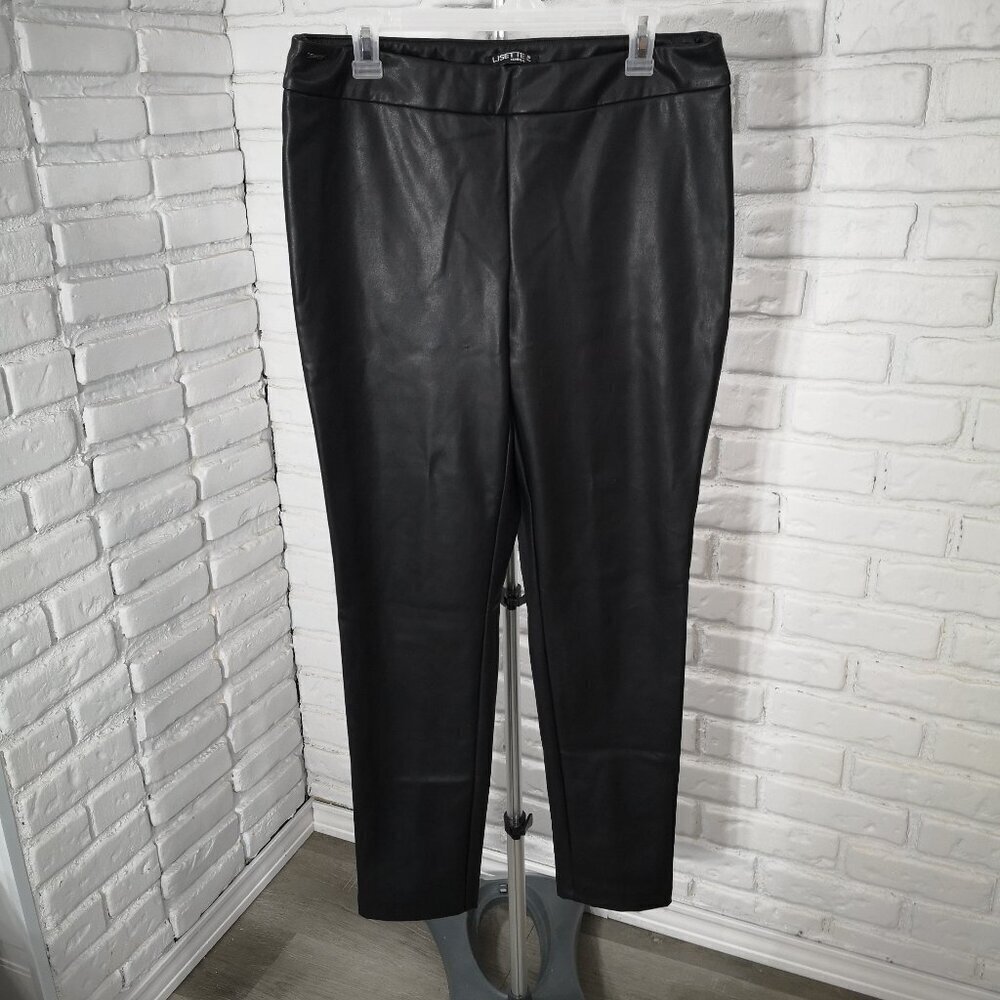Lisette L Montreal Ladies Size 14 Black Faux Leather Made in Canada Pants